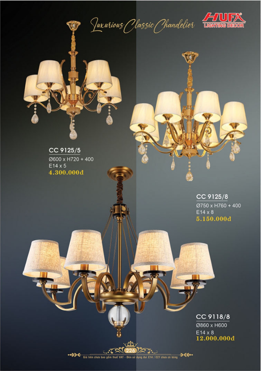 Bảng giá đèn trang trí HUFA